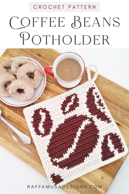 Tapestry Crochet Coffee Beans Pot Holder - Free Pattern - Raffamusa Designs