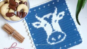 Crochet Cow Potholder - Free Pattern - Raffamusa Designs