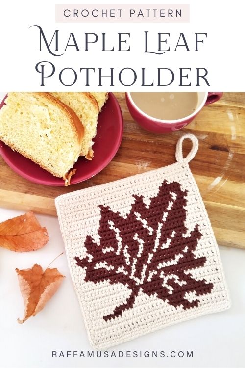 Maple Leaf Hot Pad - Free Tapestry Crochet Pattern - Raffamusa Designs