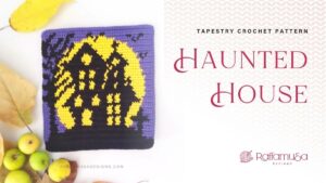 Tapestry Crochet Haunted House Wall Hanging - Raffamusa Designs