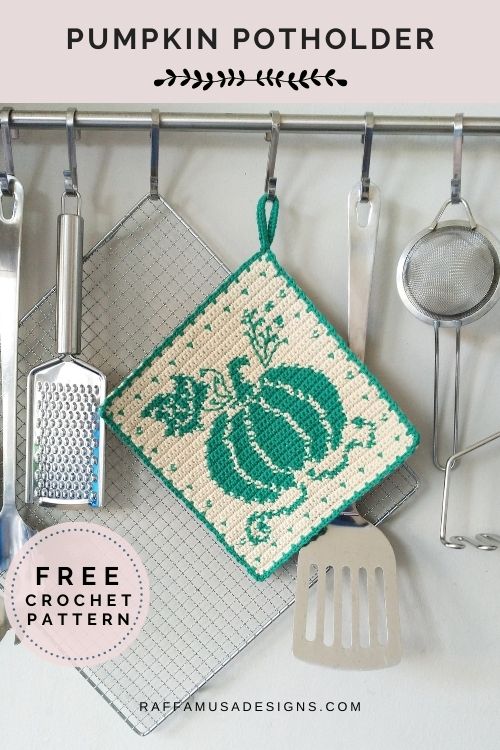 Do not forget to pin the free crochet pattern of the tapestry pumpkin potholder to your favorite crochet board on Pinterest