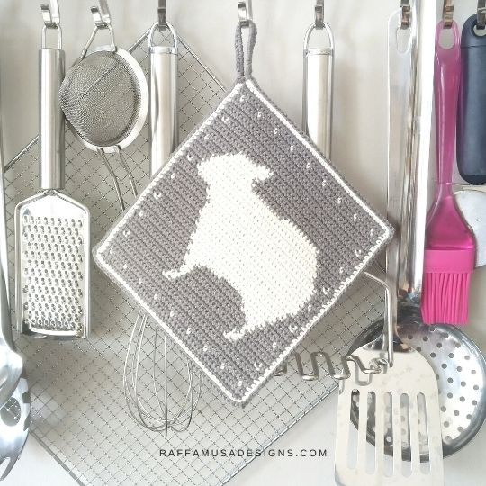 Sheep Potholder - Free Tapestry Crochet Pattern - Raffamusa Designs