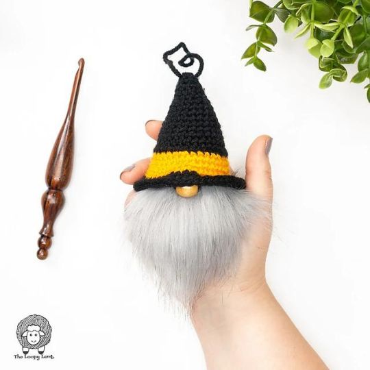 The Loopy Lamb - Witch Gnome Ornament