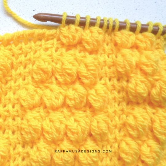 Tunisian Crochet Bobble Stitch - RaffamusaDesigns