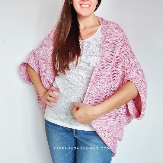 Tunisian Comfy Cocoon Shrug - Crochet Pattern - Raffamusa Designs