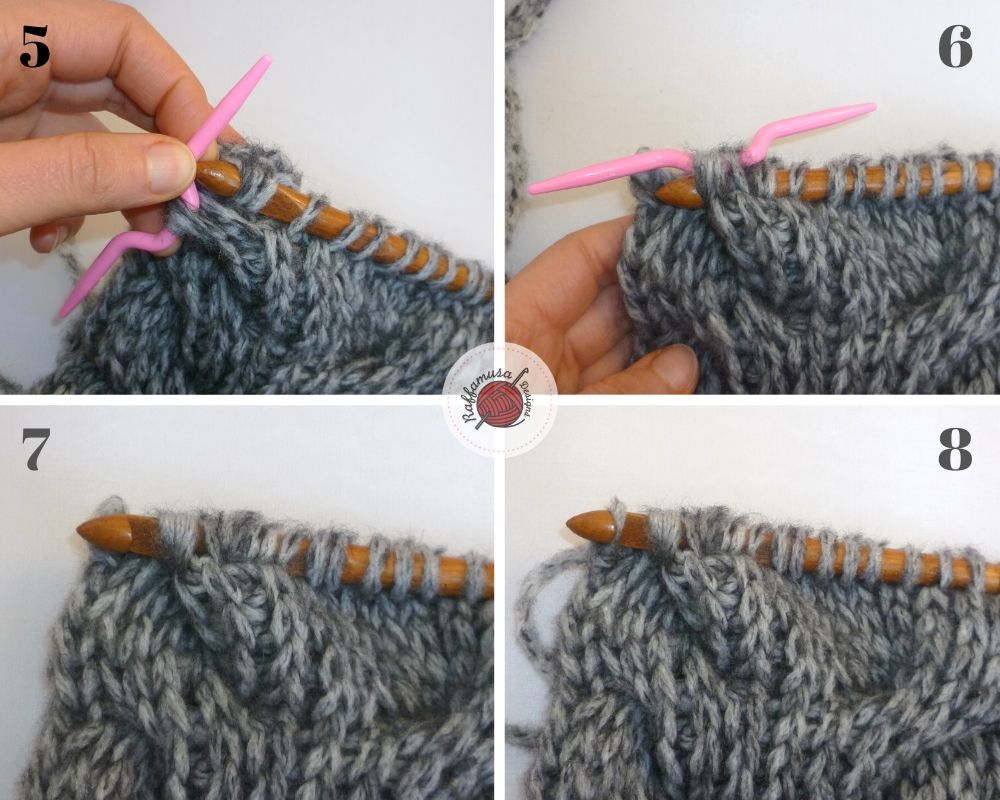 Tunisian crochet left-leaning cable, part 2