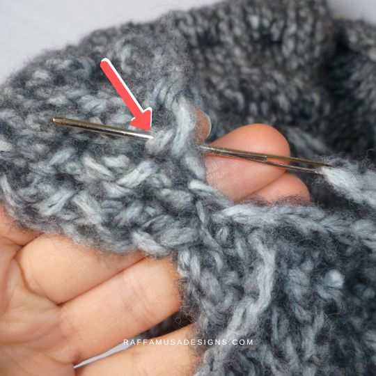 Seaming Tunisian Crochet Cowl - Raffamusa Designs