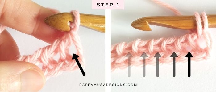 How to Crochet the Tunisian Full Stitch Tfs - Free Tutorial - Raffamusa Designs - Step 1