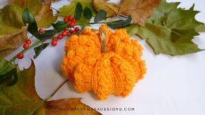 Tunisian Crochet Puffy Pumpkin - Free Patterns and Tutorial - Raffamusa Designs