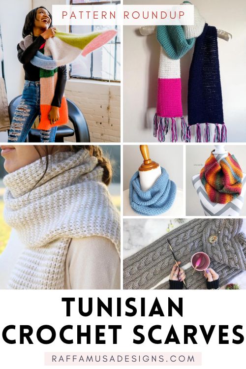 Free Tunisian Crochet Scarves - Pattern Roundup - Raffamusa Designs