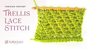 How to Crochet the Tunisian Trellis Lace Stitch - Free Photo & Video Tutorial - Raffamusa Designs