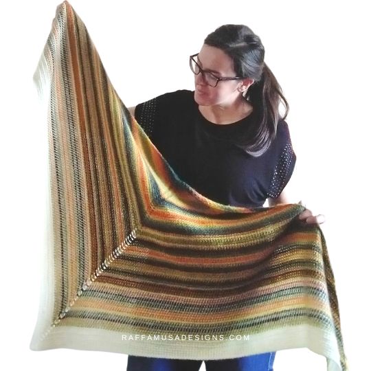 Tunisian Crochet Triangle Scarf - Raffamusa Designs