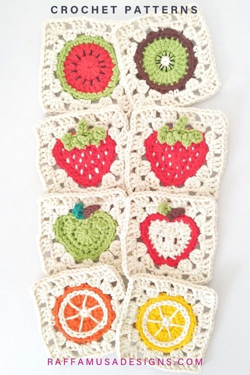 Tutti Frutti Granny Squares - Free Crochet Pattern - Raffamusa Designs