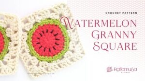 Watermelon Granny Square - Free Crochet Pattern - Raffamusa Designs